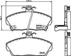 ROVER 214 216 414 416 FRONT MINTEX BRAKE DISC PAD SOLID