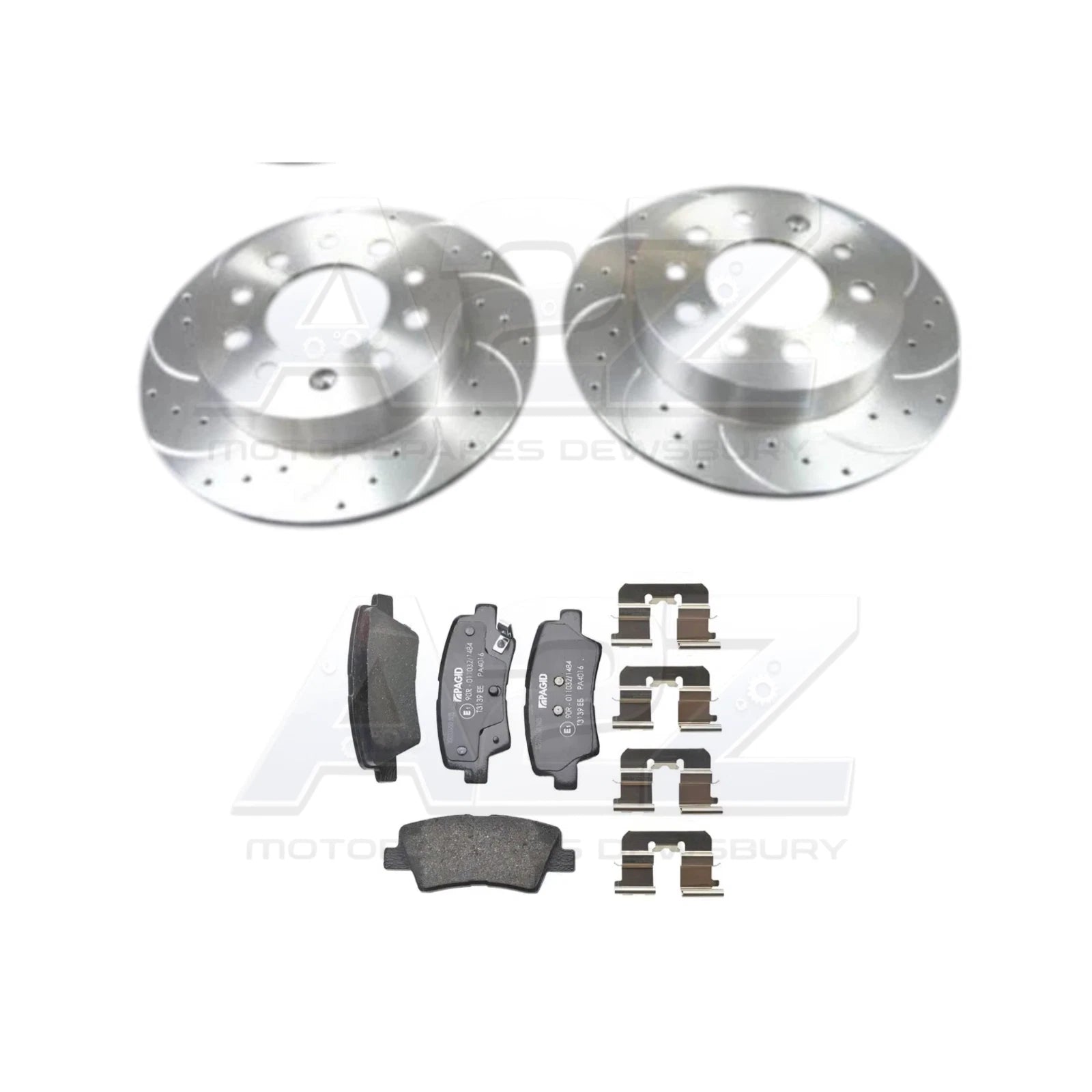 DRILLED GROOVED REAR BRAKE DISCS PADS SET FITS HYUNDAI I40 1.7 CRDI MK1 2017 ON