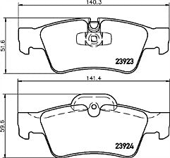 FOR MERCEDES ML350 W164 REAR BRAKE PADS SET ORIGNAL MINTEX 