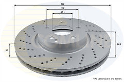 FOR E CLASS E200 220 E250CDi W212 BRAKE DISCS DRILLED 322 MINTEX BRAKE PAD
