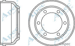 Brake Drum fits FORD TRANSIT TOURNEO 2.5D Rear 94 to 00 B&B 6198026 92VB1126BA