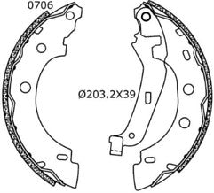 FOR NISSAN KUBISTAR REAR BRAKE SHOES NEW 