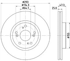 BRAKE DISC BRAKE PAD MINTEX FRONT REAR HONDA CIVIC 1.6 1.8i-VTEC SHH  2012 -17