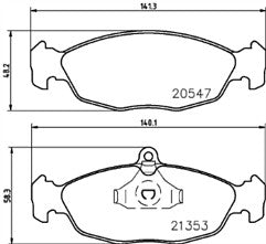 MINTEX FRONT REAR BRAKE PADS MDB1556 FOR VAUXHALL JAGUAR XJ6 3.2 