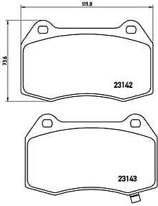 FRONT BRAKE PADS FOR NISSAN 350Z BREMBO DISC BRAKE PADS FRONT  