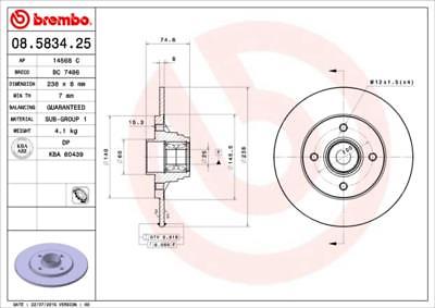 RENAULT 19 16V  BREMBO REAR BRAKE DISCS WITH BEARING