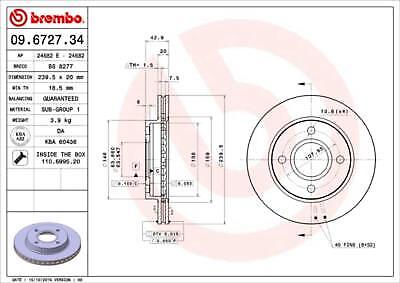 FORD FIESTA XR2 RS CROSS DRILLED BREMBO FRONT BRAKE DISC