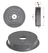 FOR FIAT PANDA LOUNGE  Citroen NEMO 204MM REAR BRAKE DRUMS