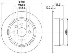 2x Brake Discs Pair Solid fits VAUXHALL CAVALIER Mk3 2.0 Rear 88 to 95 260mm Set