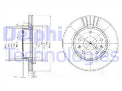 LANDROVER FREELANDER 1998-2005 FRONT BRAKE DISCS DELPHIEBG3702C 277mm