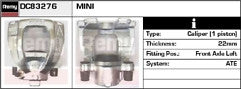 BMW MINI ONE COOPER D R50/R52/R53 2003-2008 FRONT BRAKE CALIPER+ SLIDER PINS LH 