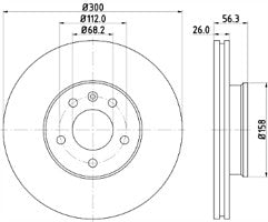 SHARAN GALAXY ALHAMBRA MINTEX BRAKE DISCS 300 MM MDC1542