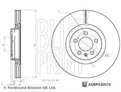Pair of Front Brake Discs FOR AUDI A1 GB 2.0  18->20 GBA ORIGNAL BREMBO