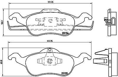 FORD FOCUS MK1 1.6 1.8 2.0 FRONT BRAKE PAD SET 