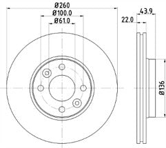 BRAKE DISCS PADS FOR NISSAN MICRA K12 03-2010 MINTEX FRONT BRAKE DISCS & PADS 