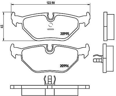 BMW 1.8 TO 3.2  REAR BREMBO BRAKE PADS SET OF 4 