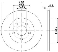 FOR FORD C-MAX FOCUS MK2 1.6 1.8 2004-12 REAR MINTEX BRAKE DISCS 265MM COATED