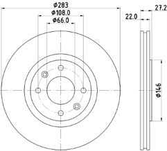 PEUGEOT 306 GTI GTI6  FRONT BRAKE DISC 283MM
