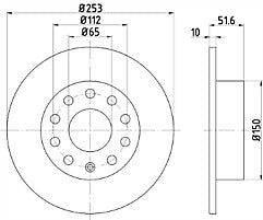 SKODA OCTAVIA ELEGANCE TDI (1Z)  2005-2008 BRAKE DISC BRAKE PADS REAR MINTEX