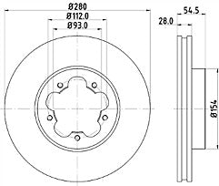 FOR FORD TRANSIT MK7 TDCI 2006-2014 FRONT BRAKE DISCS VENTED 280MM MINTEX