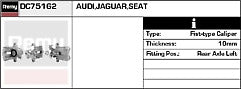 2 REAR BRAKE CALIPER LH RH A4 AVANT TDI QUATTRO SPORT (MK2 (8E) (B6))