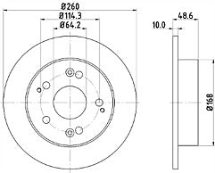 FOR HONDA CIVIC 2.0 TYPE R MINTEX REAR BRAKE DISCS X 2