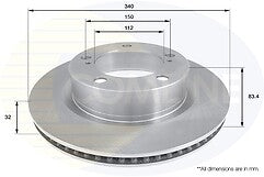 FOR TOYOTA Landcruiser V8 4.5 D-4D J20 (VDJ200) 05/08- FRONT BRAKE DISCS