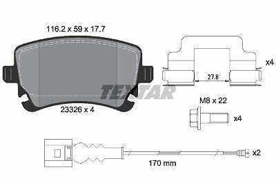 FOR TRANSPORTER T30 TDI (MK5 FL (T5 GP))  REAR ORIGNAL TEXTAR BRAKE PADS