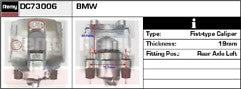BRAKE CALIPER REAR PASSENGER LH SIDE BMW 3SER E46 TOURER ESTATE VENTED REAR DISC