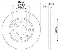 BRAKE DISCS X2 FRONT FITS CITROEN PEUGEOT MINTEX MDC1010