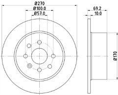 2x Brake Discs Pair Solid fits OPEL VECTRA B 1.8 Rear 95 to 99 X18XE 270mm Set
