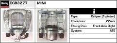 BMW MINI ONE COOPER D R50/R52/R53 2003-2008 FRONT BRAKE CALIPER+ SLIDER PINS RH 