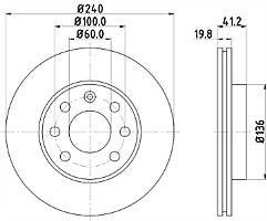 2x Brake Discs Pair Vented fits VAUXHALL CORSA C 1.0 Front 00 to 06 With ABS Set