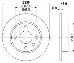 2x Brake Discs Pair Solid fits FORD ESCORT Mk6 Mk7 1.6 Front 95 to 00 239MM 