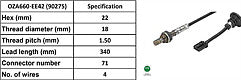 FIT FOR MITSUBISHI CARISMA 1.6 1.8 NGK OZA448-E52 Lambda Sensor