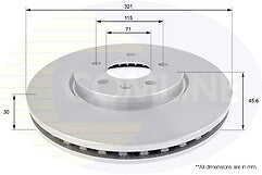 VAUXHALL ASTRA J 2.0CDTi CROSS DRILLED GROOVED BRAKE DISC BRAKE BOSCH PADS 321mm