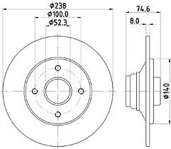 RENAULT 19 16V MINTEX REAR BRAKE DISCS REAR BRAKE PADS