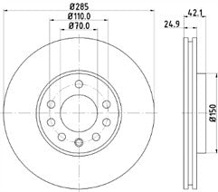 FOR VAUXHALL VECTRA C SIGNUM SAAB 9-3 FRONT BRAKE DISC VENTED 285MM MINTEX