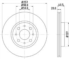 2x Brake Discs Pair Vented fits ALFA ROMEO 146 930, 930.B1 Front 1.6 1.7 257mm