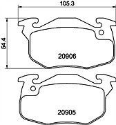 Brake Pads Set fits CITROEN C15 Front 1.1 1.4 1.8D 1.9D 88 to 05 245050 95659616