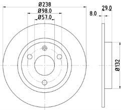 2x Brake Discs Pair Solid fits PEUGEOT 106 1.0 Front 91 to 96 238mm Set