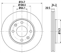 2x Brake Discs Pair Vented fits PEUGEOT 205 Mk2 Front 1.9 1.7D 1.8D 86 to 98 Set