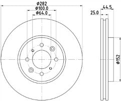 ROVER MG ZR160 ZS180 2.5 BRAKE DISCS FRONT MINTEX 282mm