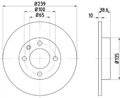 2x Brake Discs Pair Solid fits VW POLO 86 1.0 Front 81 to 94 239mm Set 811615301