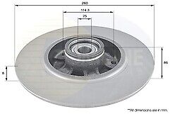 RENAULT MEGANE  MK3 1.5DCI REAR BRAKE DISCS WITH BEARINGS 260MM 