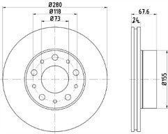  FOR  DUCATO MOTORHOME MINTEX FRONT BRAKE DISCS MINTEX BRAKE PADS 280mm vented