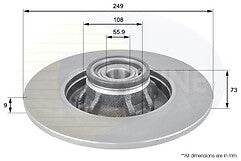PEUGEOT 308 07-15 REAR BRAKE DISCS & PADS WITH WHEEL BEARINGS & ABS RINGS FITTED