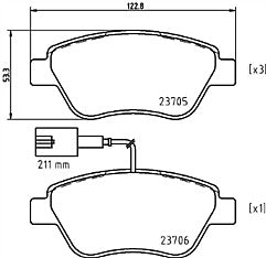  FOR FIAT PUNTO MITO NEMO DOBLO STILO FRONT BRAKE PADS 