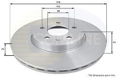 A5 SPORTBACK TFSI S LINE CROSS DRILLED BRAKE DISC MINTEX BRAKE PADS 314mm 300mm