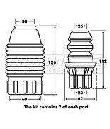 FRONT BUMP STOP DUST COVERS FIT FIAT PUNTO 1.9 JTD 1999-2012